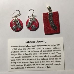 Balinese Earrings and Pendant